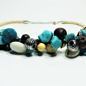 Boho Mixed Media Cluster Necklace